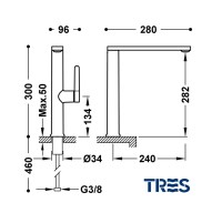 MEDIDAS MONOMANDO COCINA TRES